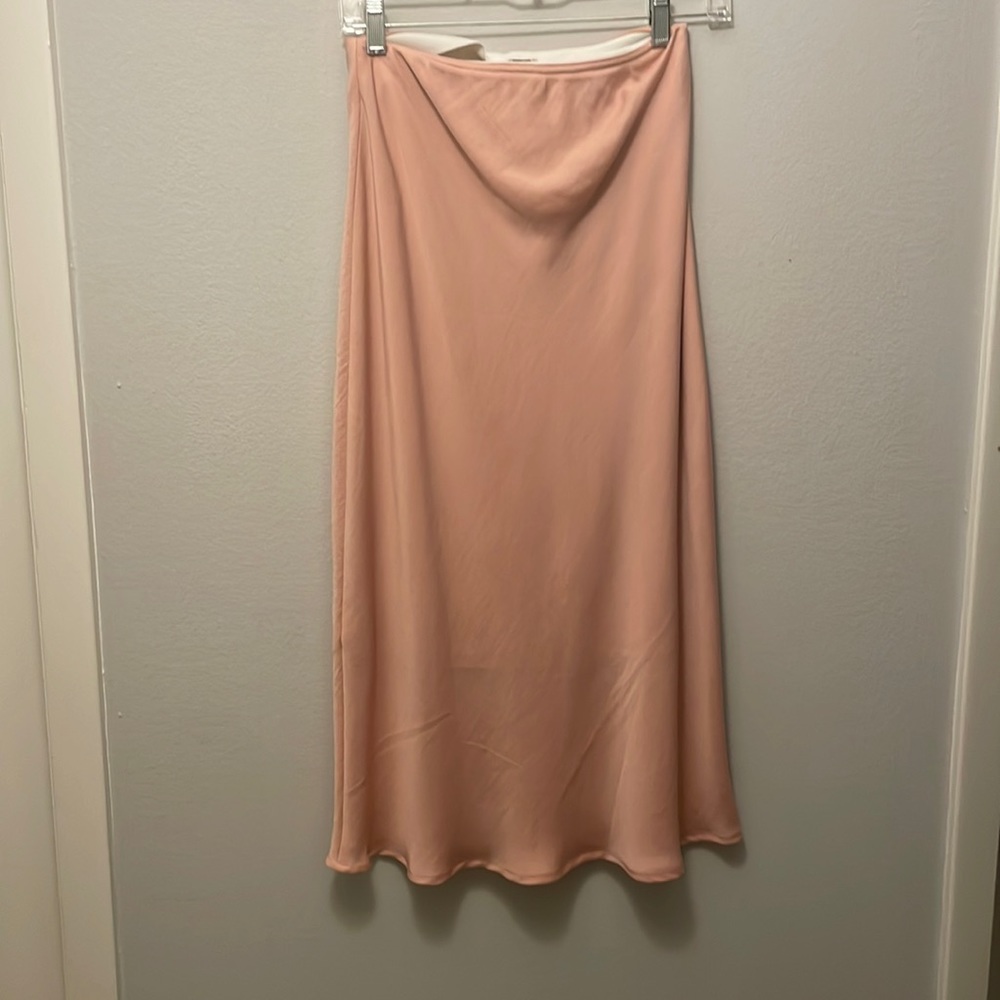 A New Day lined pink satin skirt NWT